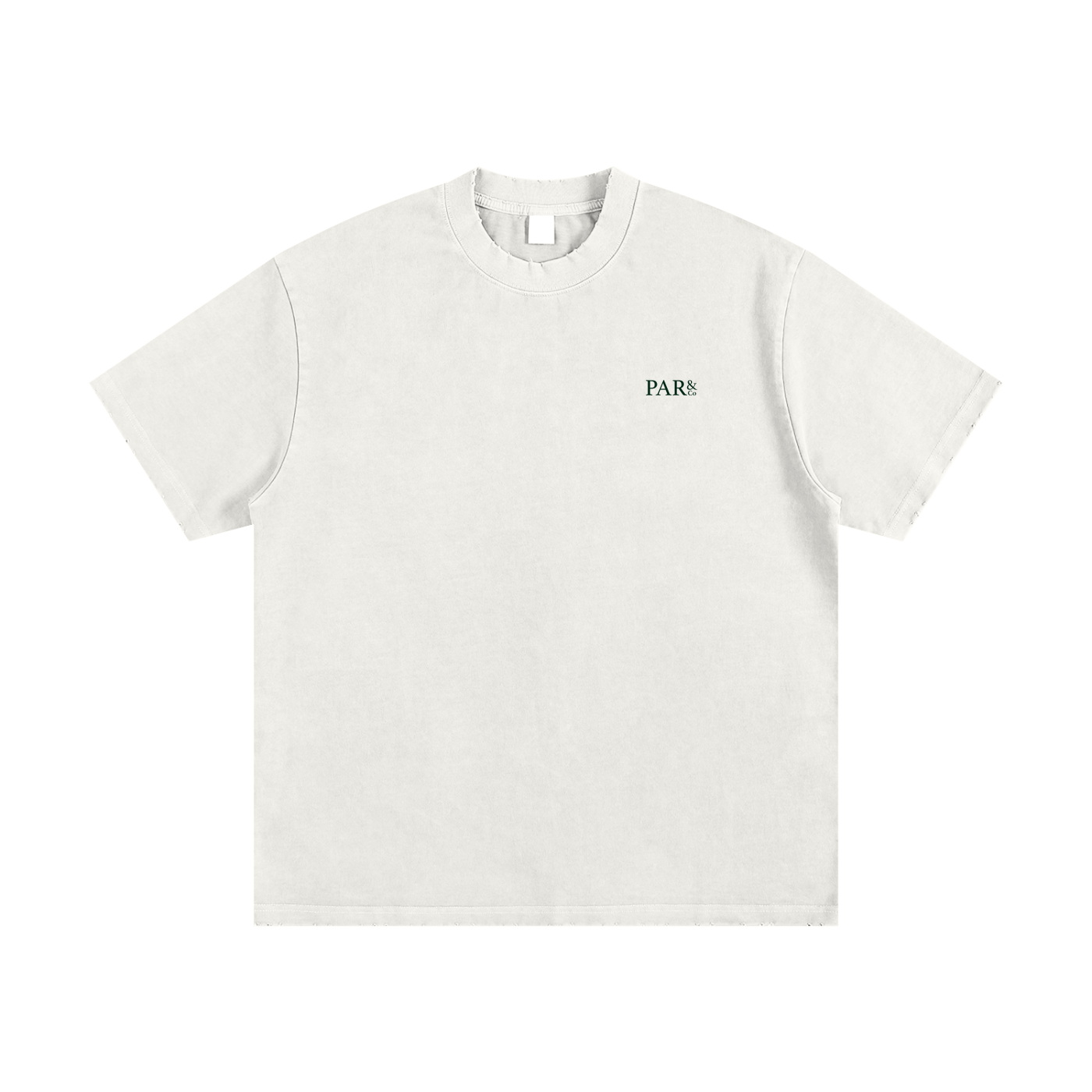 Heavyweight Vintage Washed Frayed T-Shirt White