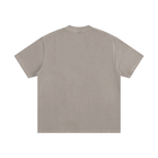 Heavyweight Vintage Washed Frayed T-Shirt Apricot Grey