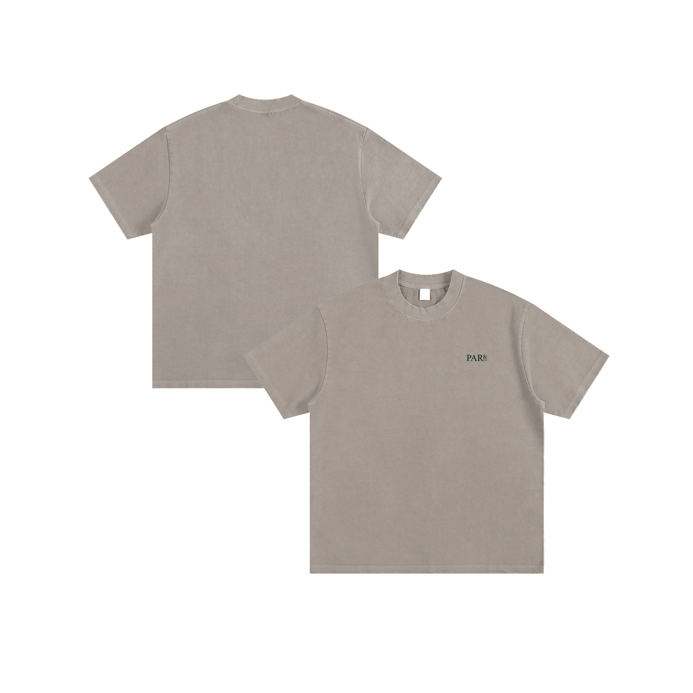 Heavyweight Vintage Washed Frayed T-Shirt Apricot Grey