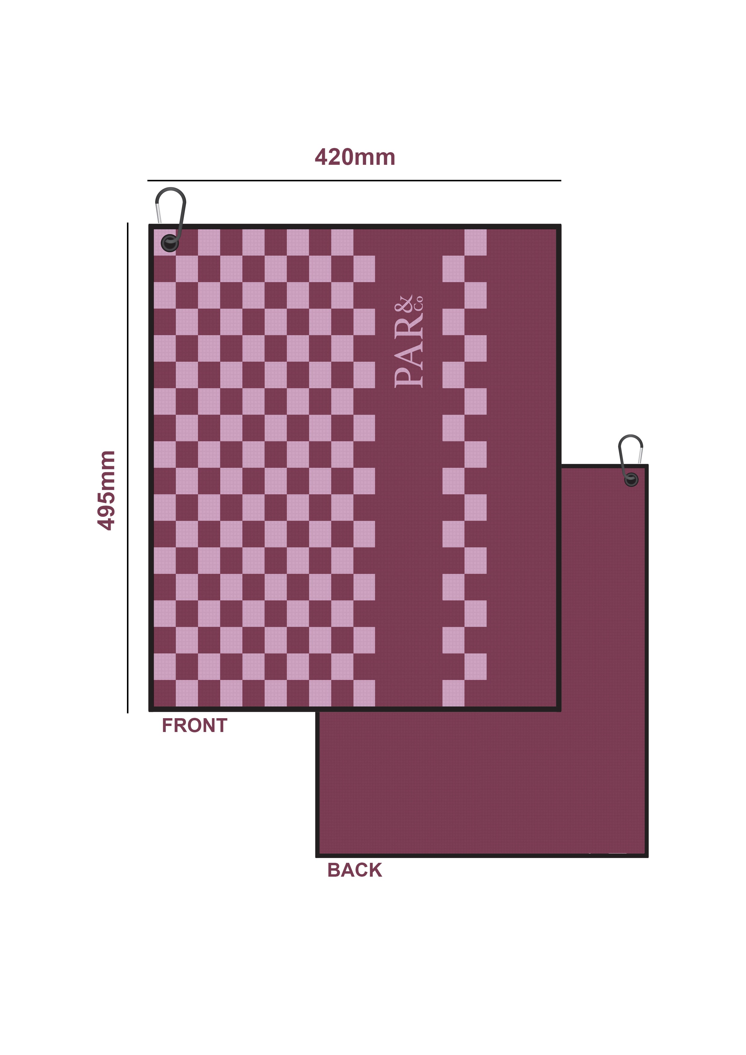 Pink Checkmate Golf Towel