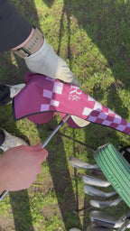 Pink Checkmate Golf Towel