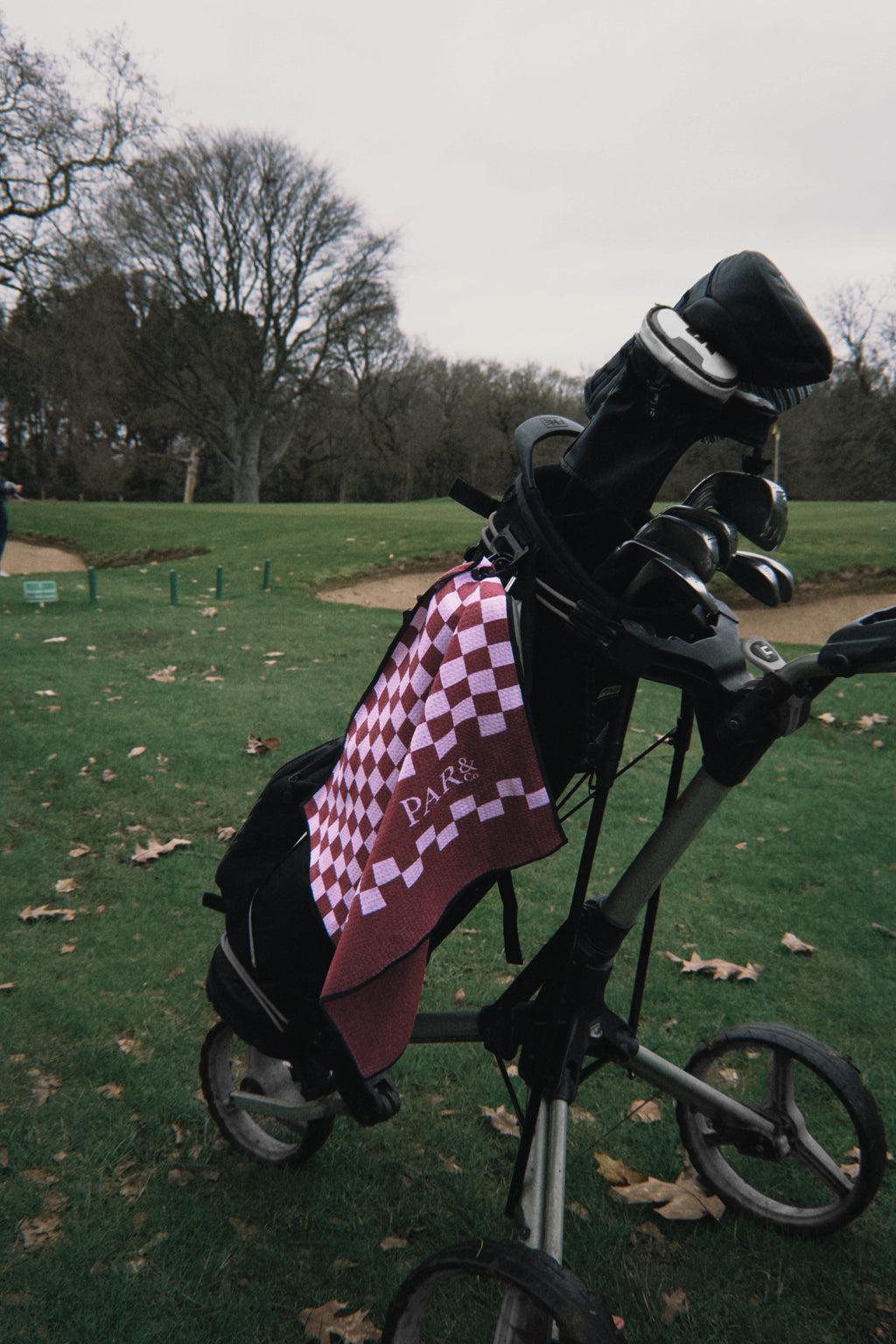 Pink Checkmate Golf Towel