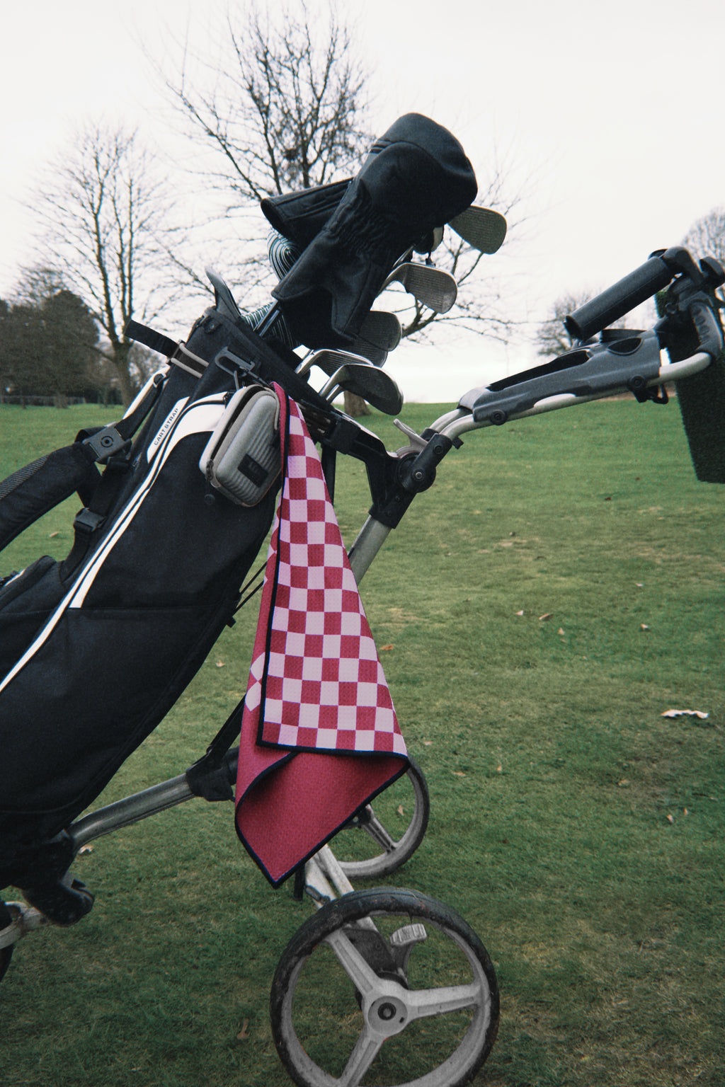 Pink Checkmate Golf Towel